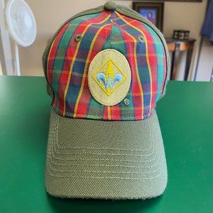 Green & Red Plaid the letter 'W' embroidered on front fitted ball cap hat M/L